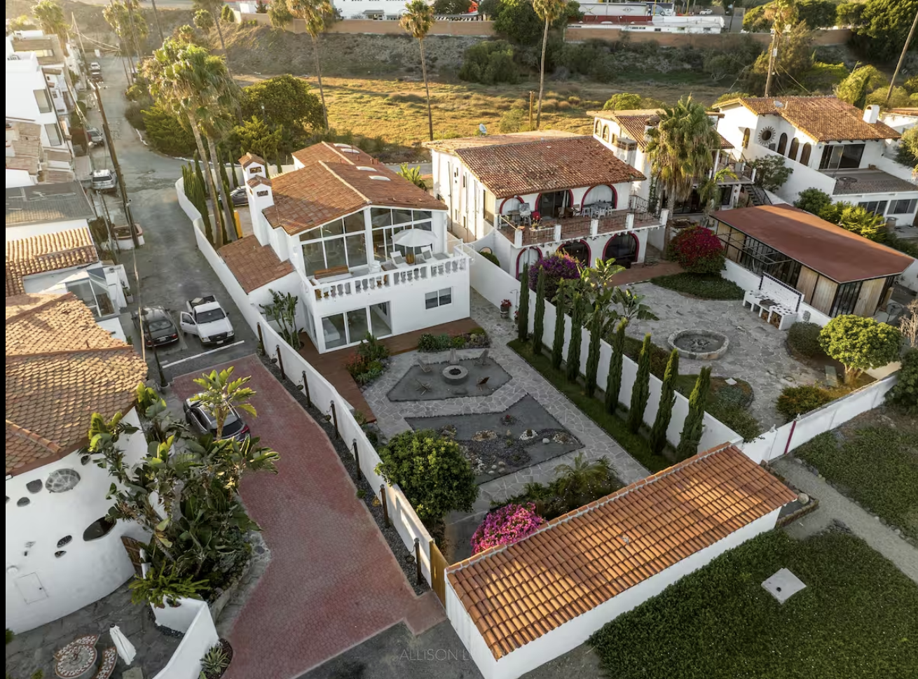 Aerial view of Casa Pulpo's courtyard